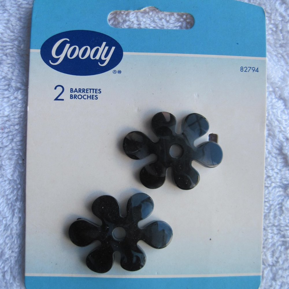 2 Goody 2002 Plastic Hippie Flower Hair Barrettes